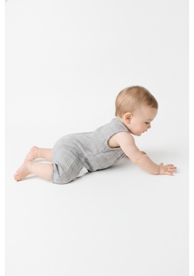 Tiffany Baby & Kids Müslin Natural Hemb Tasarımlı Atlet Tulum gri