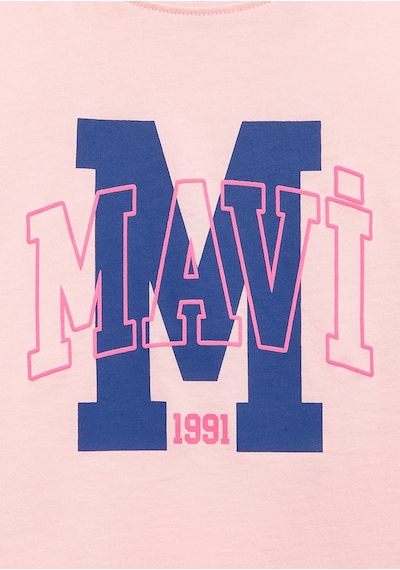 Mavi - M Logo Baskılı Pembe Tişört 7610390-71007 Pembe