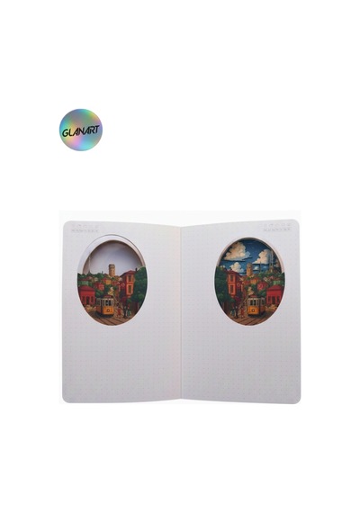 Hediyelik Lüks Oval Desen Kesimli Çizgisiz Not Hatıra Defteri 60 Yaprak 13,5x20,5 Cm İstanbul