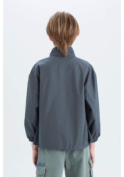 DeFacto Erkek Çocuk Oversize Geniş Kalıp Yarım Balıkçı Yaka Fermuarlı Paraşüt Bomber Ceket D8537A825SPAR234