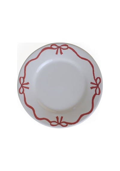 Keramika Fiyonk Dekor Pasta Tabak 19 Cm Çok Renkli