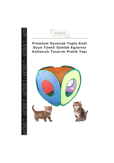 Premium Oyuncak Toplu Kedi Oyun Tüneli Günlük Egzersiz Kullanışlı Tasarım Pratik Yapı