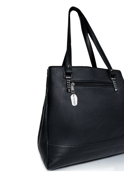 Westbag Kadın Siyah Hakiki Deri Tokalı Çift Bölmeli El Ve Omuz Çantası