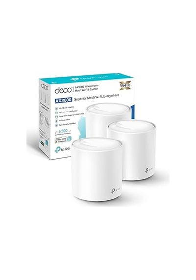 Tp-link Deco X50 3-pack , Ax3000 Mbps, Yapay Zeka Desteği, Gigabit Portları, 150 Cihaza Kadar Bağla