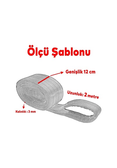 Ayrex Sapan Polyester Spanzet 5 Ton 2 Metre Kırmızı Sağlam Yük Kaldırma Taşıma İndirme Halat