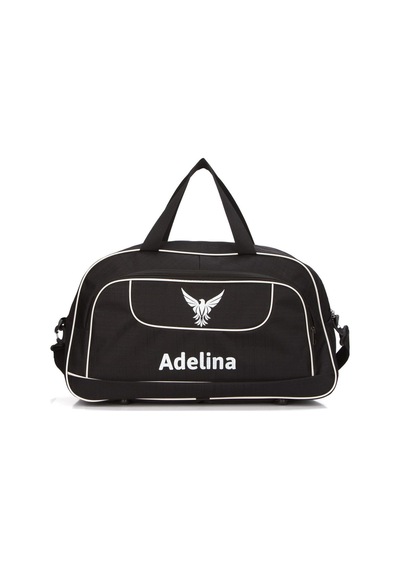 Adelina Bags Unisex Siyah Seyahat Tatil Spor Kabin Boy Kumaş Valiz El Ve Omuz Çantası Siyah
