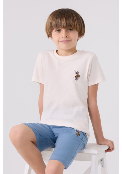 U.S. Polo Assn. U.s. Polo Assn Erkek Çocuk Beyaz Bermuda Takım Beyaz