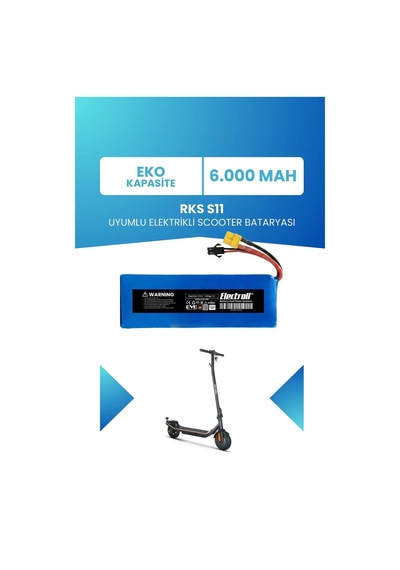 Rks S11 Uyumlu Batarya Eko Kapasite 36v 6.000mah Elektrikli Scooter Bataryası Mavi
