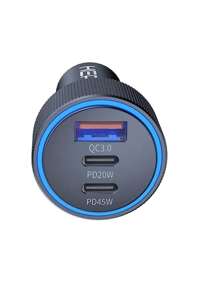 Hepu Hp-780 105 Watt Araç Içi Şarj Cihazı 3.1a Pd 45 Watt Fast Hızlı Şarj Aleti Metal Çakmaklık Şarj Type C 3-port Işıklı