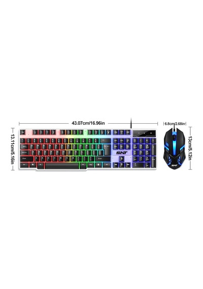 Snt Tf-230 Rgb Gaming Klavye Mouse Seti Oyuncular Için Işıklı Klavye & Mouse Set Türkçe A Diğer