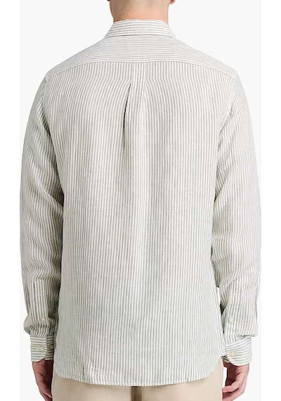 Timberland Mill Brook Linen Striped Regular Erkek Gömlek-33346 Açık Yeşil