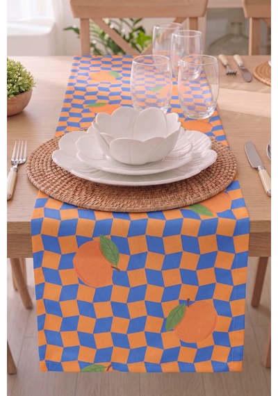 Orange Citrus Baskılı Runner 40x140 Cm Çok Renkli