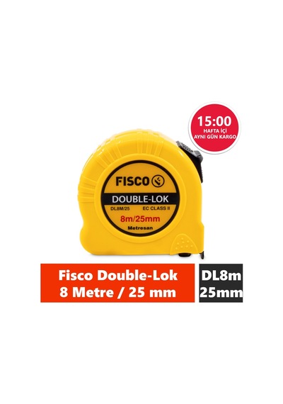 Fisco Double-lok 8 Metre / 25 Mm Çelik Şerit Metre Dl8m/25 MM