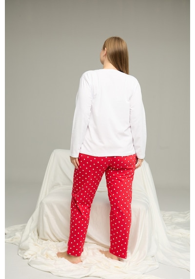 Siyah İnci Curve Büyük Beden Battal Boy Pamuklu Pijama Takım25240783 Beyaz Siyah İnci Curve Büyük Beden Battal Boy Pamuklu Pijama Takım25240783 Beyaz
