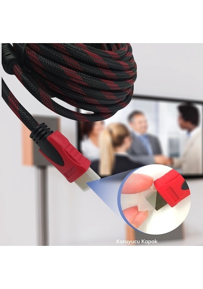 Biishe Hdmı Kablosu Hdtv Bilgisayar Uydu Görüntü Ses Full Hd Sargılı Görüntü Aktarma Kablosu Renkli