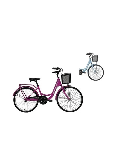 Bisan Sorrento Kadın Şehir Bisikleti 36cm V 24 Jant 3 Vites Bebe Mavi Beyaz Çok Renkli