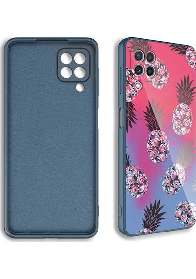 Galaxy A22 4g Kılıf Kamera Korumalı Desenli Sert Silikon Zore Epoksi Kapak NO3