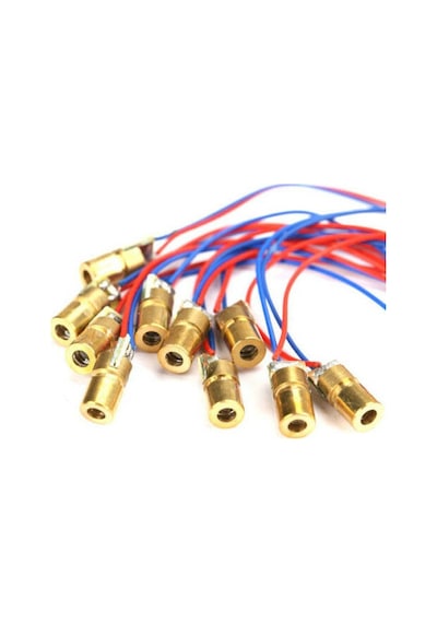 Kablolu Nokta Lazer Modül Metal Kafa 3V 5V 650Nm Kırmızı
