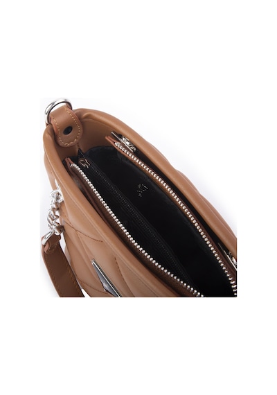 Nas Bag Mini Kadın Zincirli Kapitone El Ve Çapraz Çanta 1305 Taba Dona 19x19 Taba