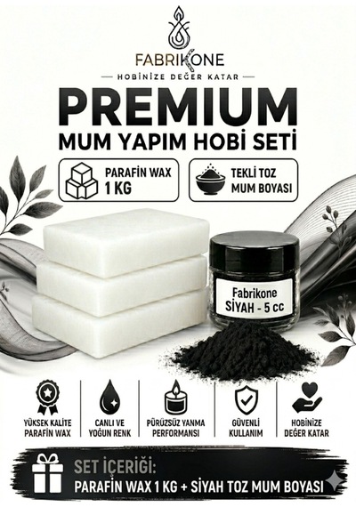 Premium Mum Yapım Hobi Seti - Parafin Wax 1 Kg - Tekli Toz Mum Boyası - Siyah Bkfabpw1kg1s Karışık