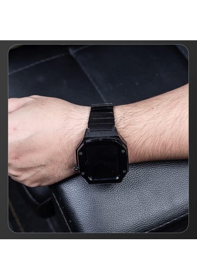 Undeplus 44mm İle Uyumlu Kordon Swatch Tarzı Paslanmaz Baklalı Metal Kasa Kordon