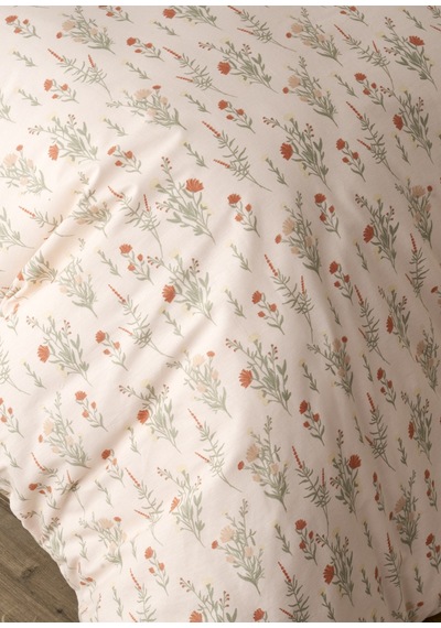 %100 Pamuk Ranforce Lora Çift Kişilik Nevresim Takımı Pudra 200x220 Cm Çok renkli