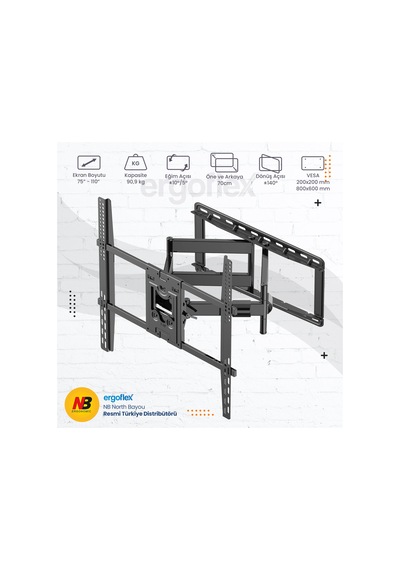Nb Ergonomic Nb Sp5 Büyük Ekranlar Için 75inch-110inch Profosyonel Hareketli Tv Askı Aparatı