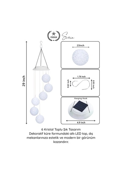 Solarled Solar Bahçe Dekoru 6 Toplu Led Peyzaj Aydınlatma Renkli Işıklı Güneş Enerjili Su Geçirmez Çok Renkli