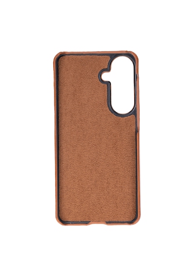 Samsung Galaxy S26 Plus Deri Telefon Kılıfı Kişiselleştirilebilir İnce Manyetik Kablosuz Şarj Uyumlu Premium Koruyucu Kılıf Tan Rengi