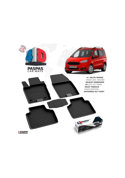 Ford Courier 4d Havuzlu Paspas Siyah 2014-2023 A+kalite