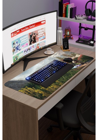 Horizon Zero Kaymaz Dikişli Kauçuk Oyuncu Mousepad V2 - 90x40 Xxl Gaming Mouse Pad Fare Altlığı