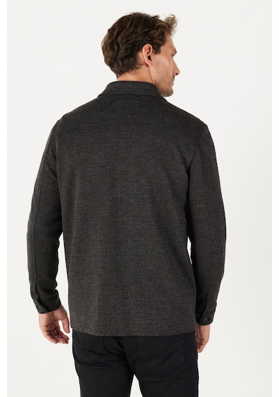 AC&Co / Altınyıldız Classics Erkek Siyah Comfort Fit Rahat Kesim Gömlek Yaka Desenli Kışlık Gömlek Ceket Siyah AC&Co / Altınyıldız Classics Erkek Siyah Comfort Fit Rahat Kesim Gömlek Yaka Desenli Kışlık Gömlek Ceket Siyah