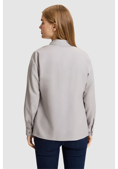 U.S. Polo Assn. Kadın Gri Uzun Kollu Basic Gömlek 50324791-vr024