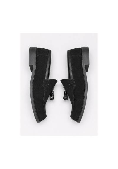Yalçın Erkek Siyah Süet Parlak Detaylı Loafer Püsküllü Klasik Günlük Ayakkabı Siyah - 905434467 Siyah