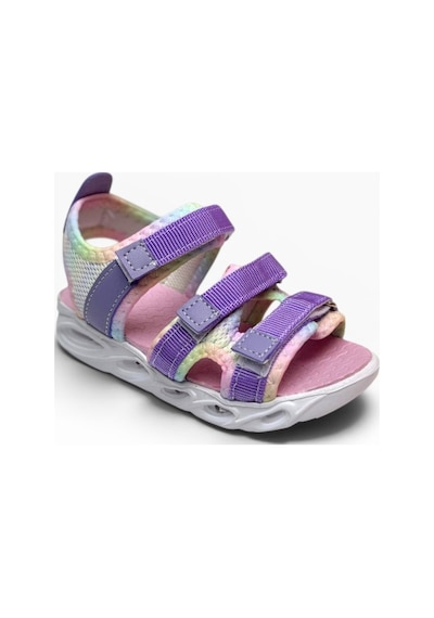 Arzen Bebe 230-26 3 Cırtlı Işıklı Anatomik Kız Çocuk Sandalet Lila Pembe 26-30