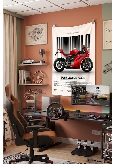 Ducati Panigale V4s Dekoratif Duvar Örtüsü Duvar Halısı Reaste