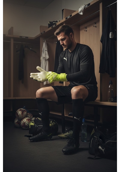 Puma Ultra Match Protect Genç Kaleci Eldiveni Profesyoneller İçin Yeşil