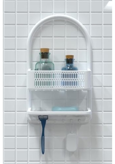 Ceres Plastik Banyo Duş Rafı, Beyaz, Standart 6998