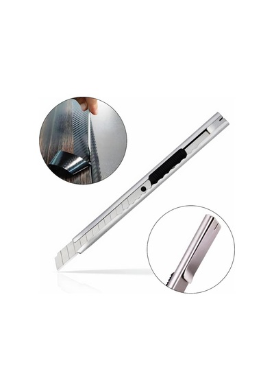 Profesyonel Cep Tipi İnce Metal Maket Bıçağı Alüminyum Kasalı Otomatik Bıçak Kilit Sistemli 132 Mm