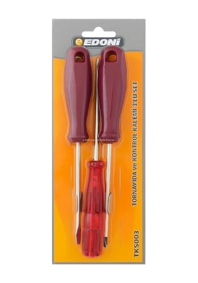 Lü Tornavida Kontrol Seti 20 Cm Düz Yıldız Uçlu Ergonomik Tutma Kolu Dayanıklı El Aleti Takımı