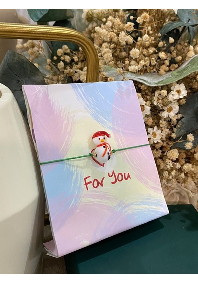 Yeni Yıl Kardan Adam Cam Murano Bileklik Yılbaşı Temalı Christmas Bileklik Yeşil