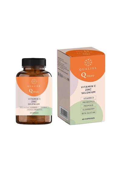 2 Adet Q More 60 Kapsül Vitamin C - Vitamin D, Propolis, Probiyotik, Çinko, Selenyum İçeren Vitamin