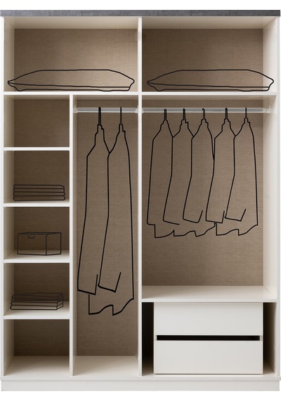 İrem 4 Kapaklı Çekmeceli Gardrop 160x60x215cm Krem