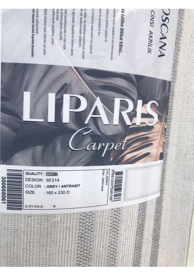 Liparis Halı Toscana 214g Serisi Triko Akrilik Salon Oturma Yatak Odası Halısı Gri - Antrasit