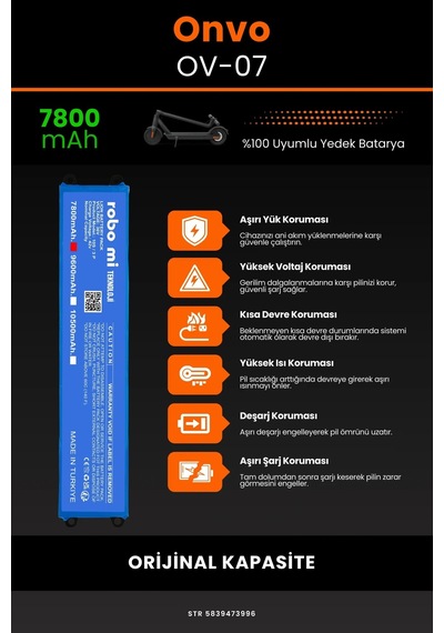 Onvo Ov-07 / 36v 7800mAh Elektrikli Scooter Bataryası