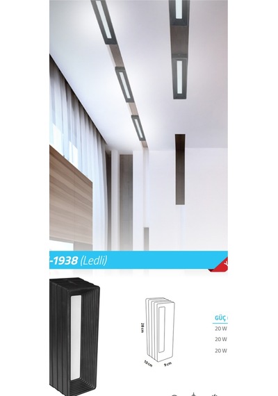 20 Watt Gün Işığı Modern Led Spot, İç Mekan Tavan Ve Duvar Armatürü, Led Armatür, Yeni Nesil Spot Siyah