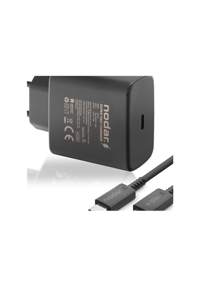 Type-c Pd Hızlı Şarj Seti 45w Type-c Adaptörlü 1 M Pvc Kablolu Siyah Nd1007 Evimdeyokyok
