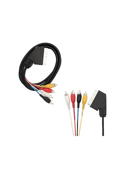 Powermaster Pm-689 Scart - 4 Rca 1.2 Metre 8mm Nikel Kaplama Ses Ve Görüntü Kablosu