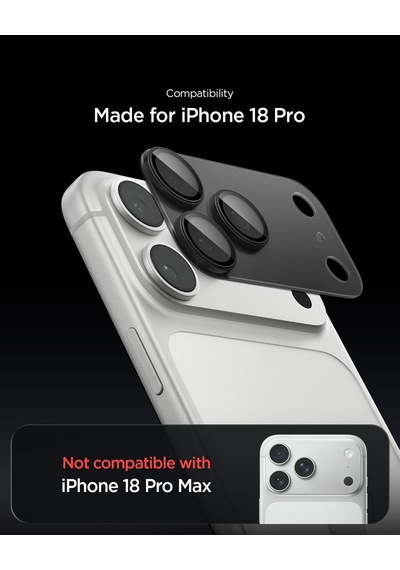 Apple Uyumlu iPhone 18 Pro İle Uyumlu Kamera Lens Koruyucu Tam Kaplayan Cam Kolay Kurulum Glas.tr Ez Fit Optik Pro Xl Dark Gray - Agl12035 Diğer
