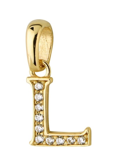 Goldkupe 14 Ayar Altın L Harfi Taşlı Kolye Ucu 0,40 Gr-6345 Altın